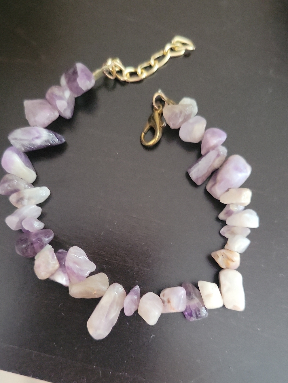Amethyst Chip Beaded Bracelet — Purple Stone Bracelet
